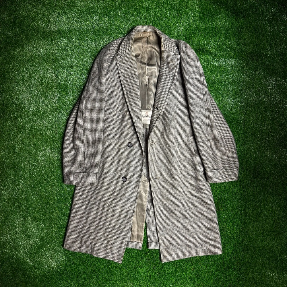 VTG 1980s Issey Miyake Style Handwoven Scottish Wool Trench